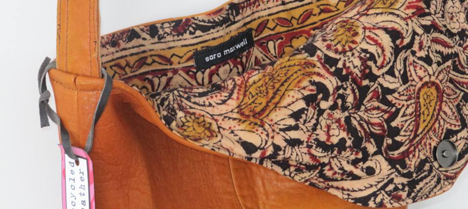 Recycled Orange Leather Bag